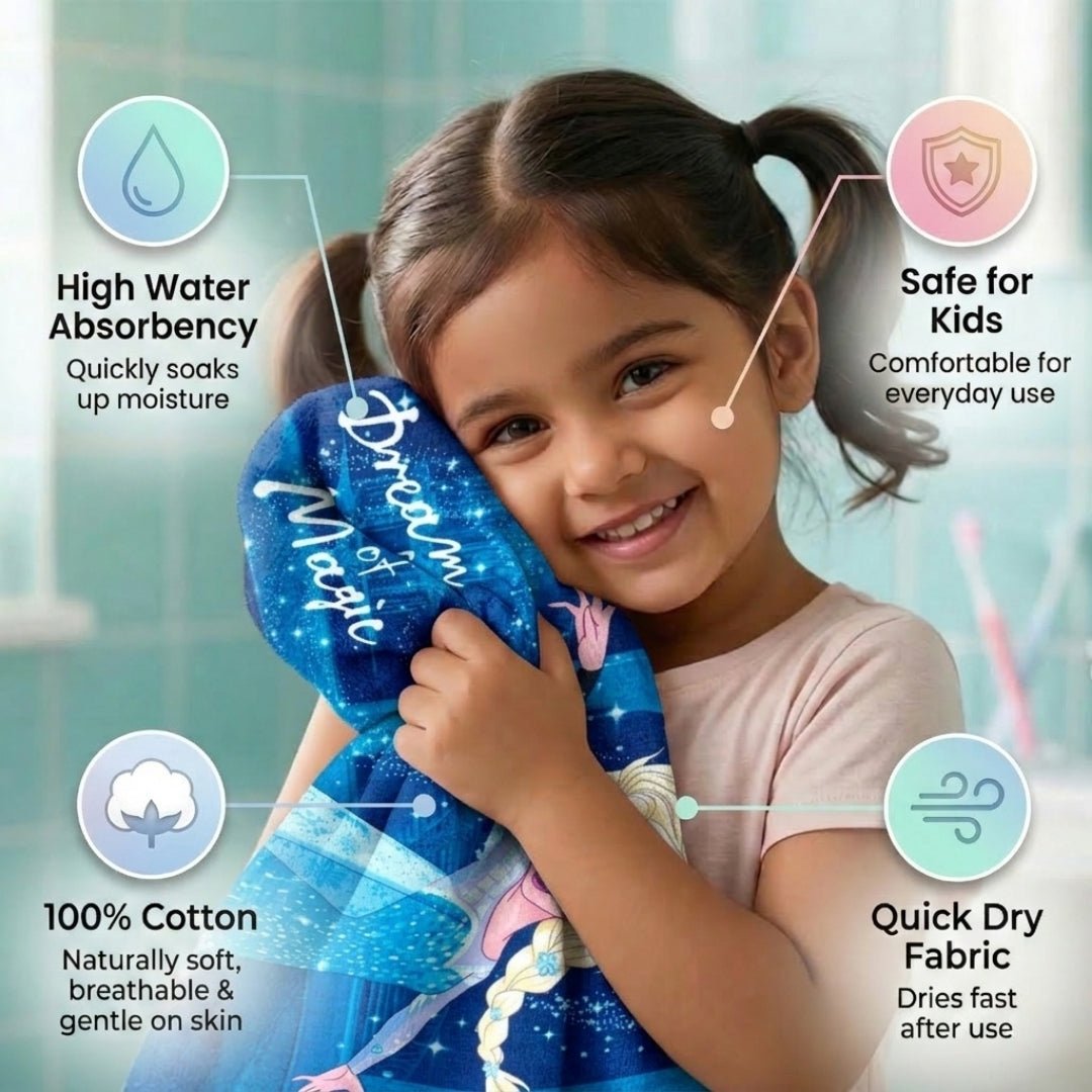 Disney Frozen "Elsa - Dream Of Magic" Kids Bath Towel Combo - Pack of 2 by Athom Living - Athom Living