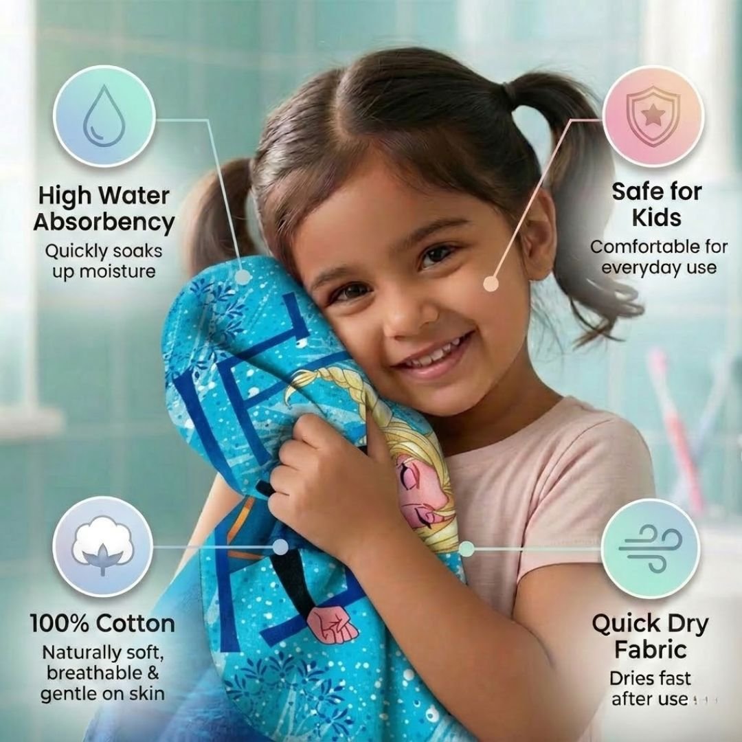Disney Frozen Elsa Kids Bath Towel – Soft & Absorbent by Athom Living - Athom Living