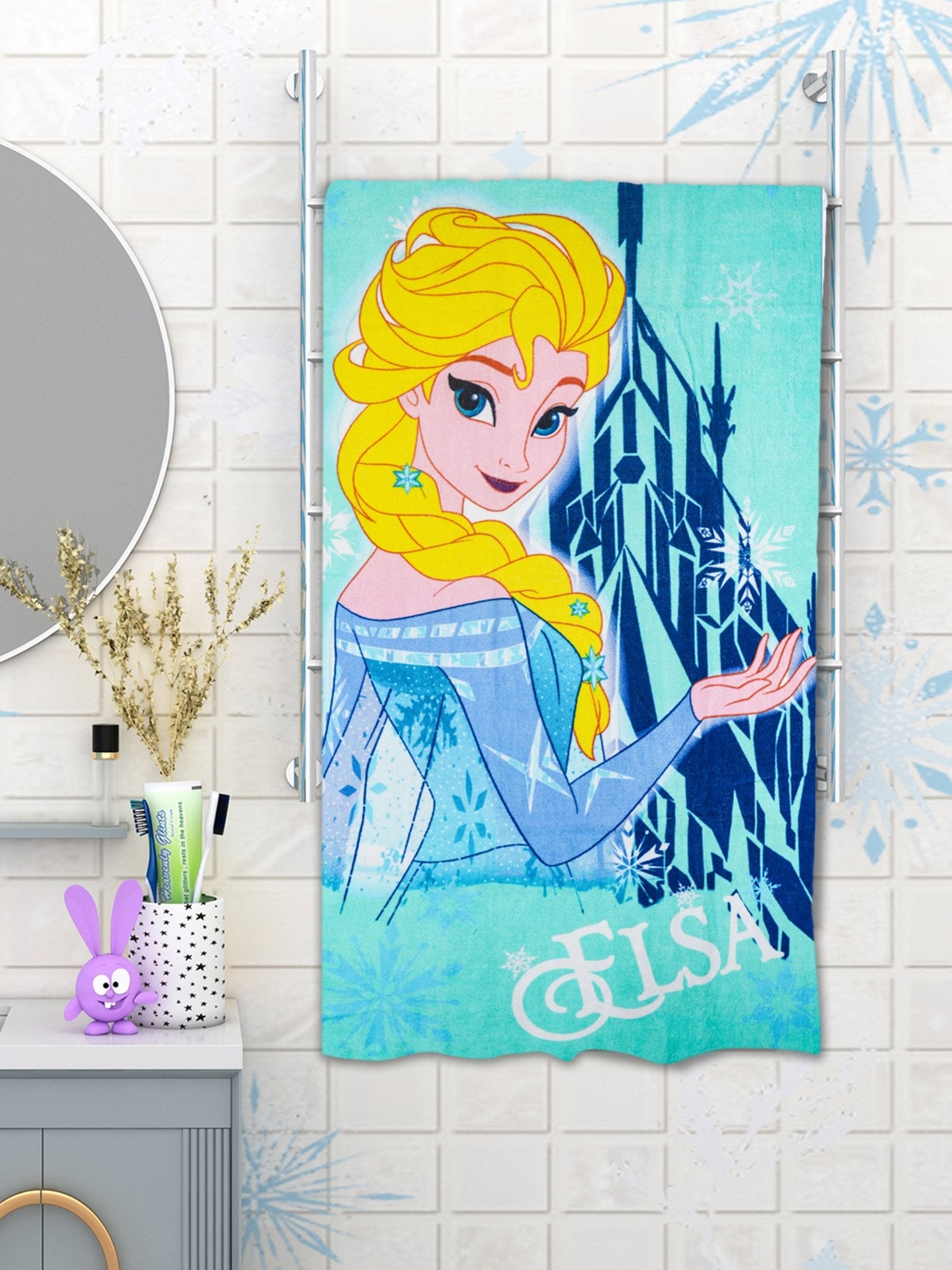 Disney Frozen Elsa Kids Cotton Bath Towel by Athom Living - Athom Living
