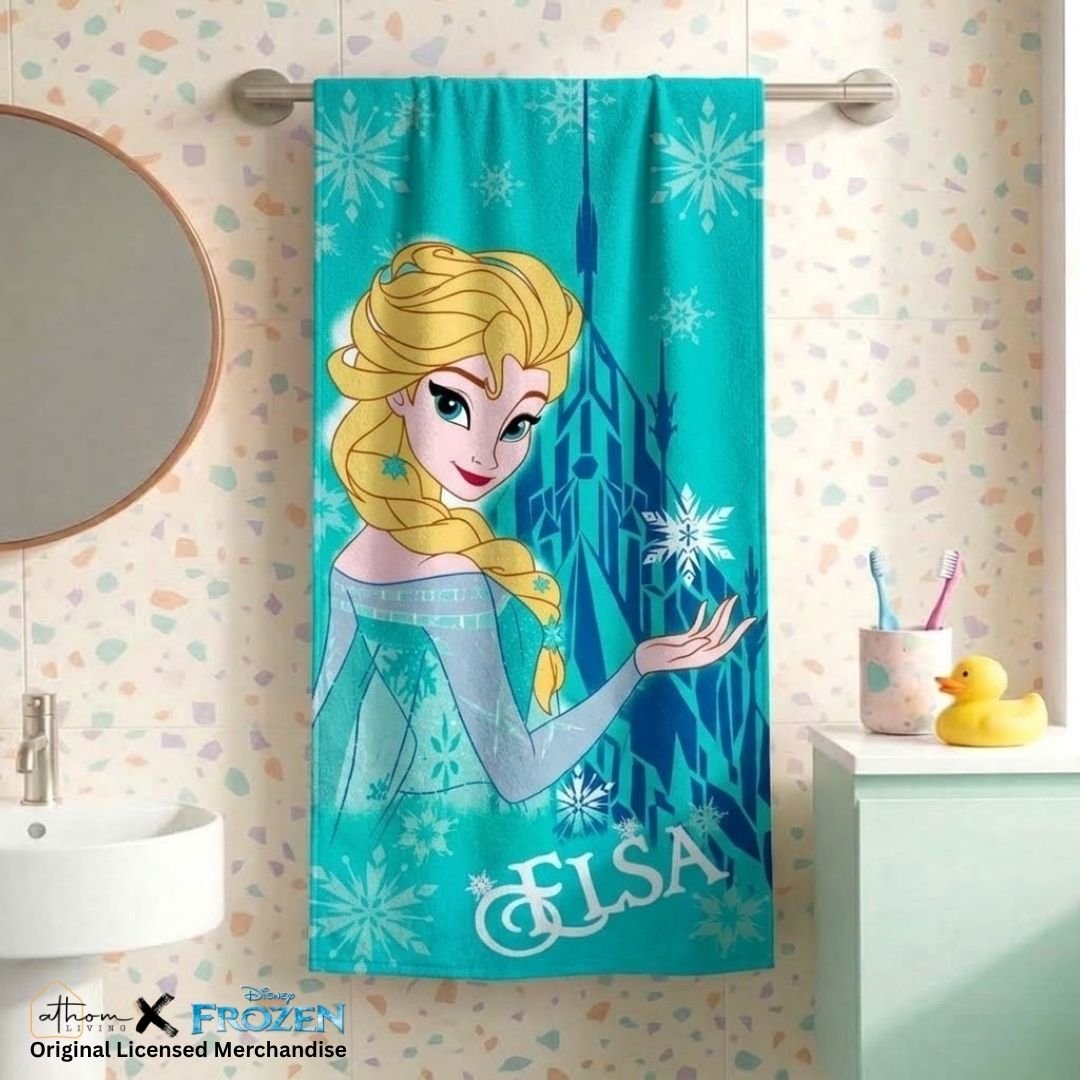 Disney Frozen Elsa Kids Cotton Bath Towel by Athom Living - Athom Living