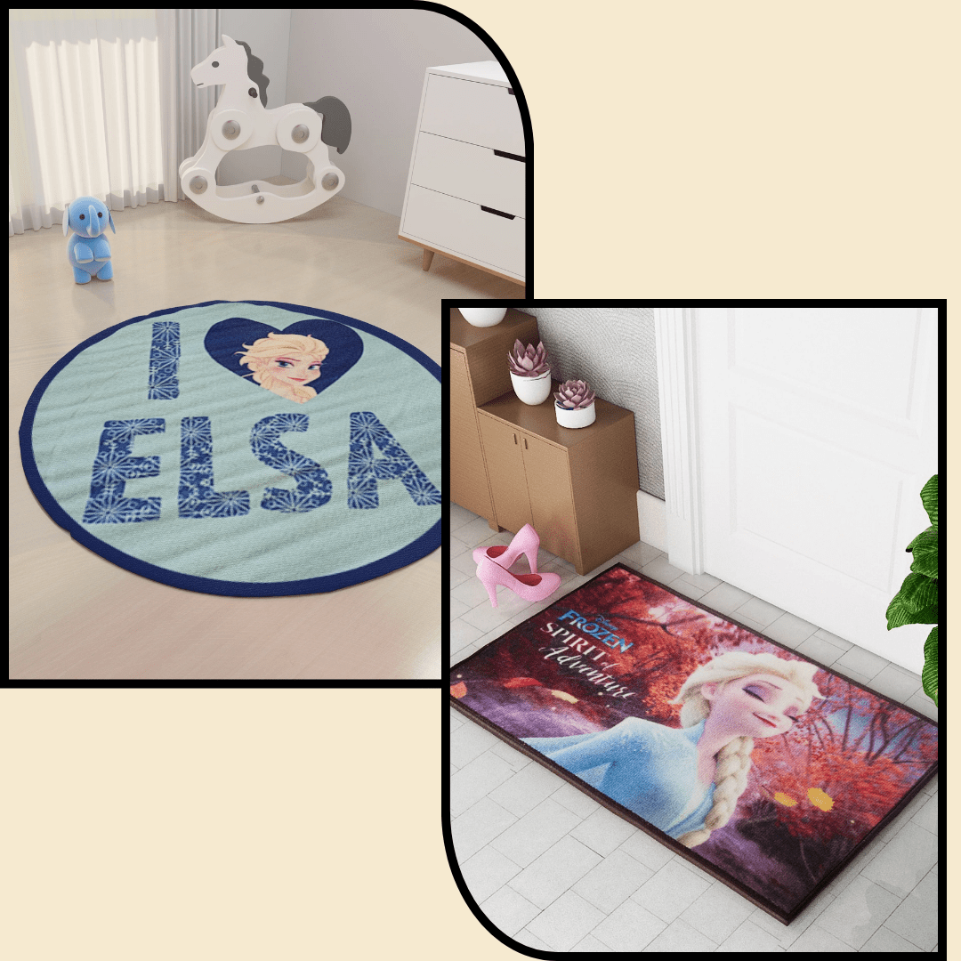 Disney Frozen Elsa Themed carpet & doormat combo set of 2 by Athom Living - Athom Living
