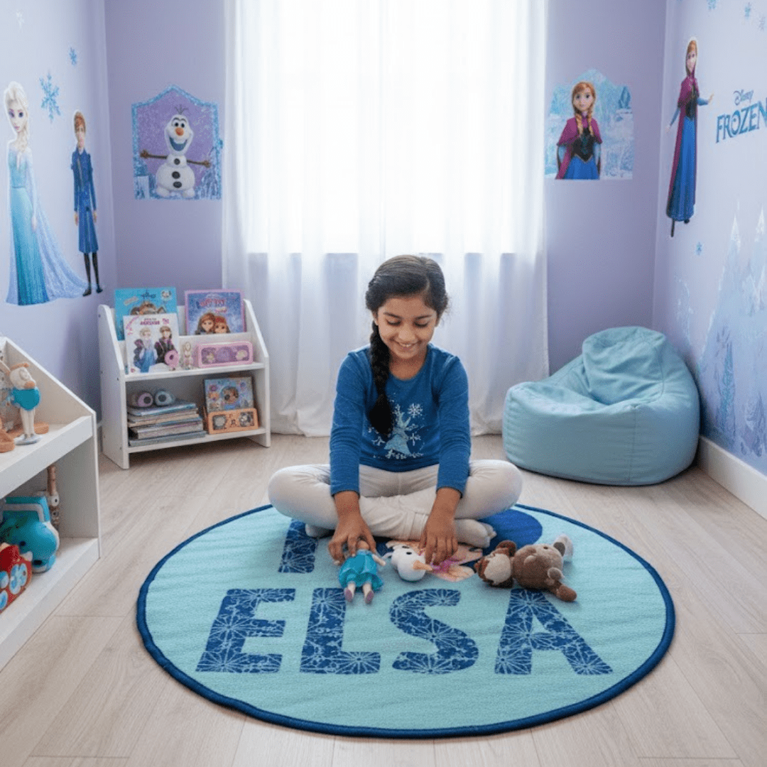 Disney Frozen Elsa Themed carpet & doormat combo set of 2 by Athom Living - Athom Living
