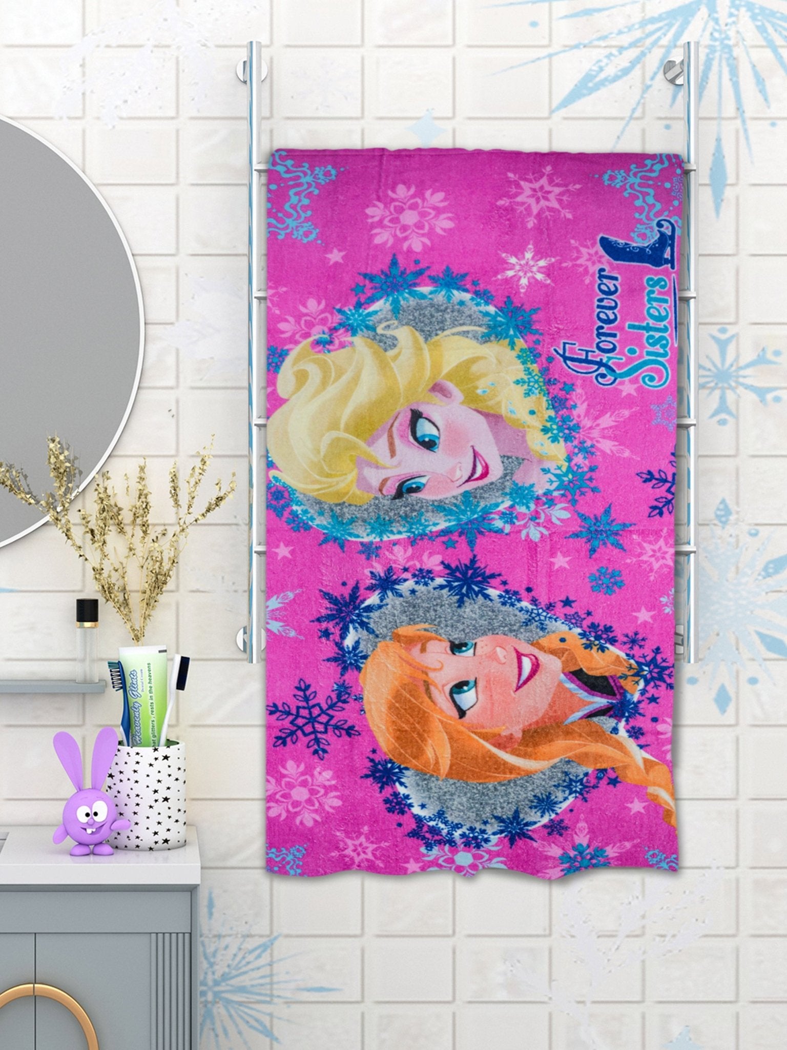 Disney Frozen "Forever Sister" Kids Cotton Bath Towel by Athom Living - Athom Living