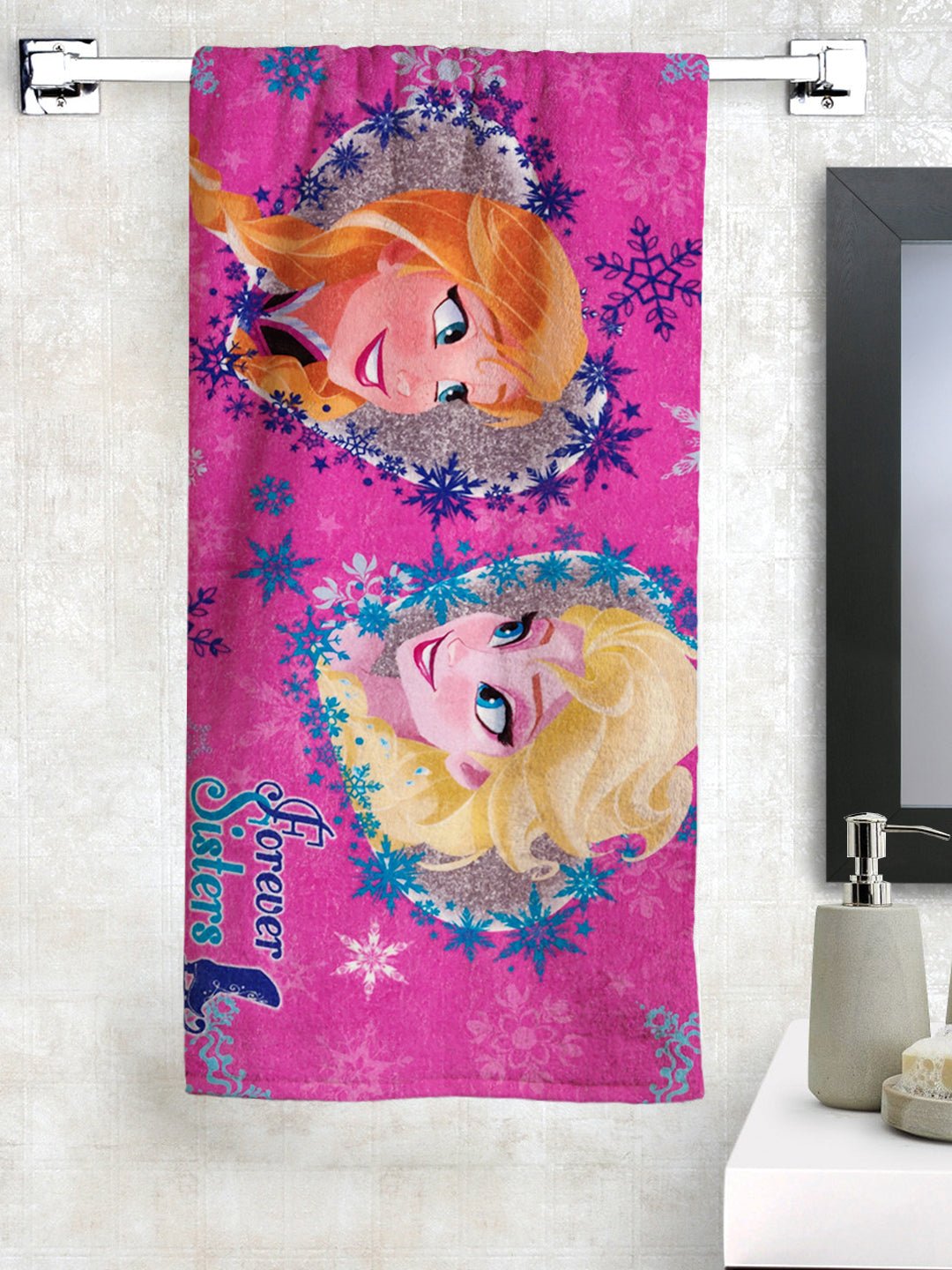 Disney Frozen "Forever Sister" Kids Cotton Bath Towel by Athom Living - Athom Living