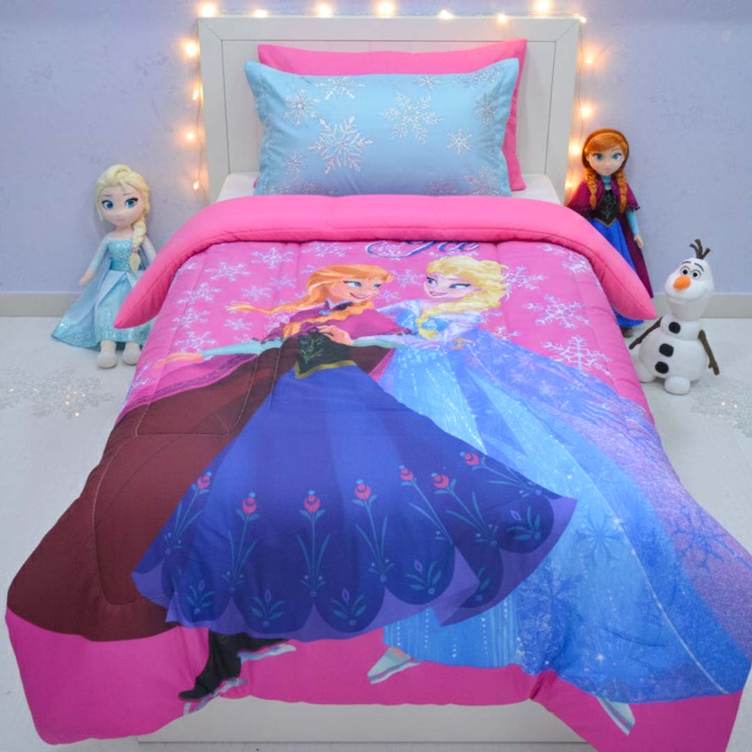 Disney Frozen Kids Comforter – Magical Sparkling Ice Dreams – Single – by Athom Living - Athom Living