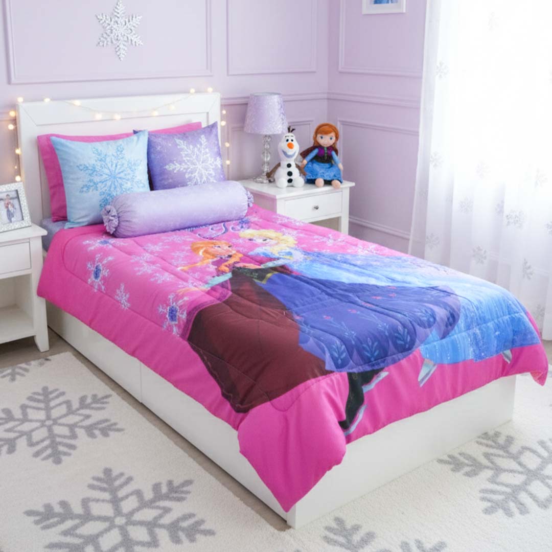 Disney Frozen Kids Comforter – Magical Sparkling Ice Dreams – Single – by Athom Living - Athom Living