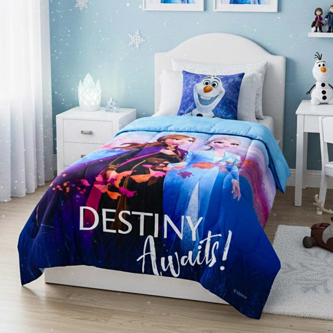 Disney Frozen Kids Comforter – Single – "Destiny Awaits" by Athom Living - Athom Living
