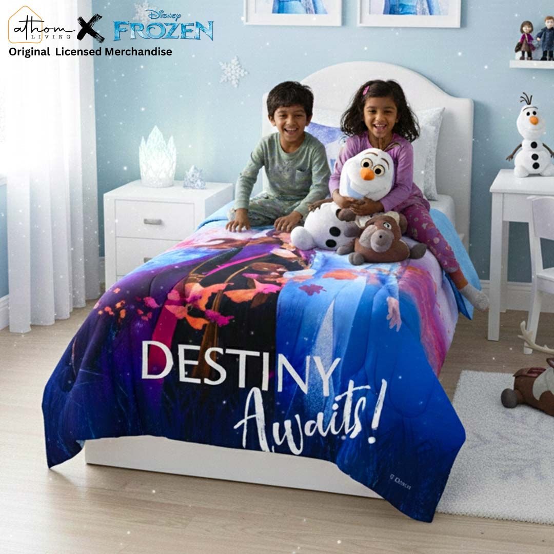 Disney Frozen Kids Comforter – Single – "Destiny Awaits" by Athom Living - Athom Living