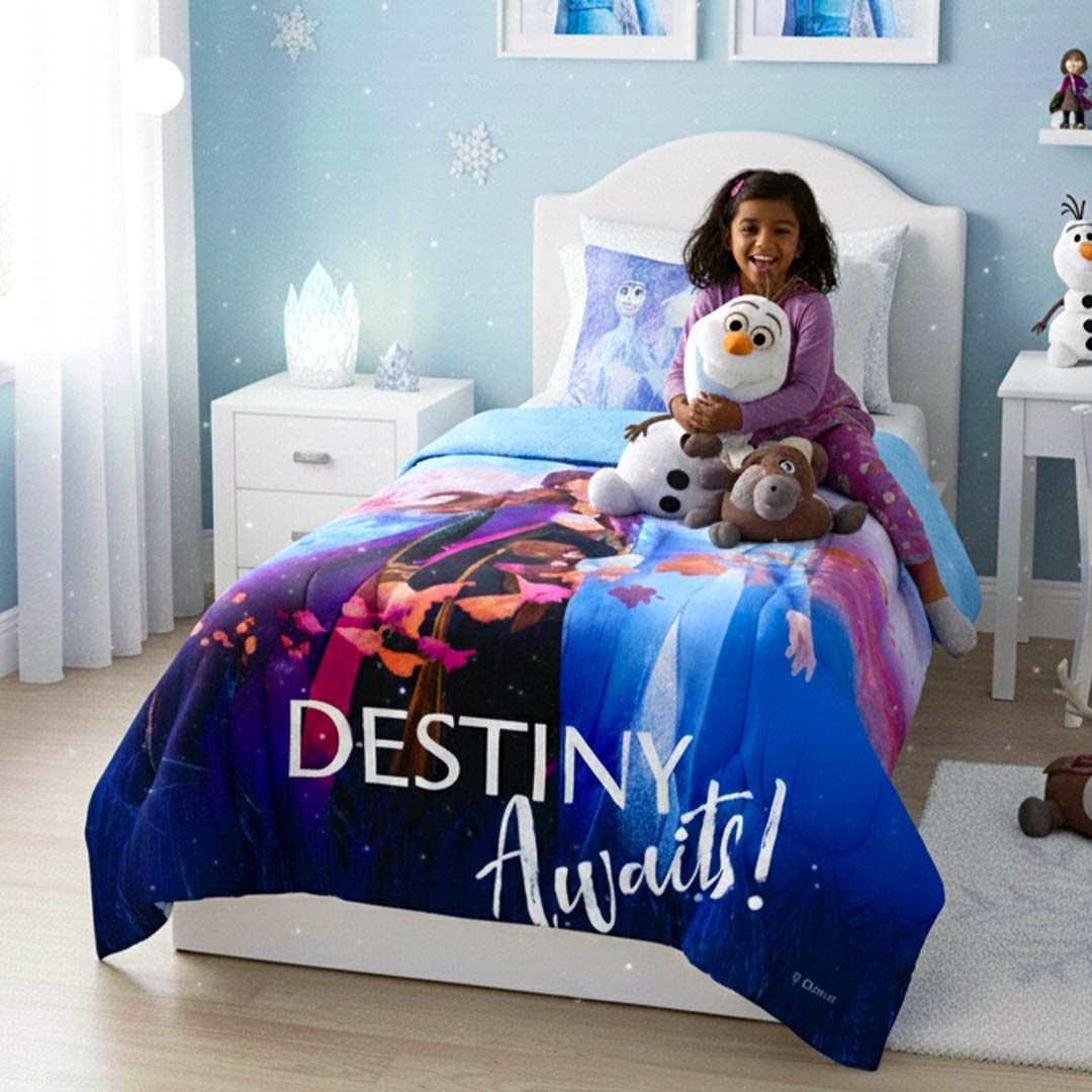 Disney Frozen Kids Comforter – Single – "Destiny Awaits" by Athom Living - Athom Living