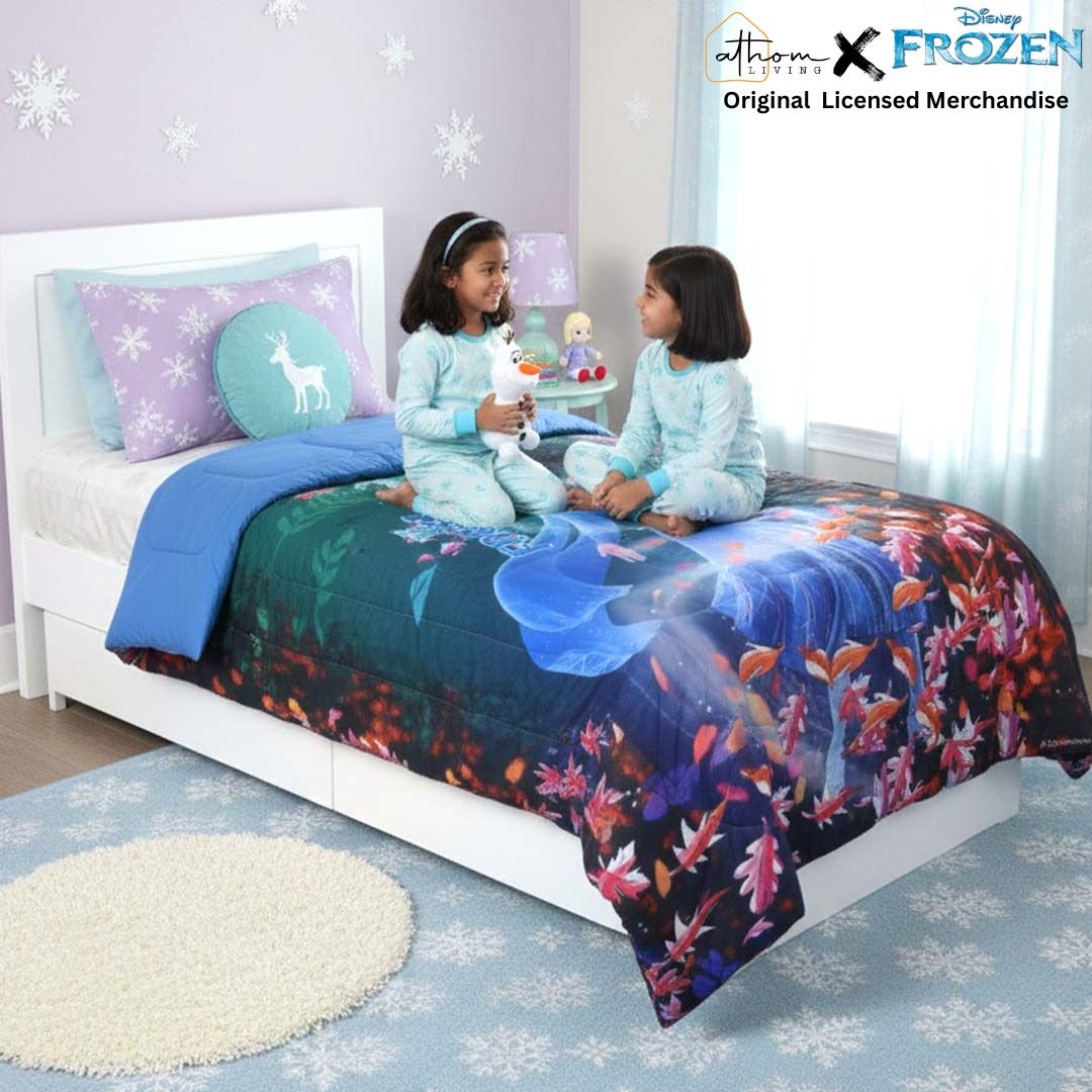 Disney Frozen Kids Comforter – Single – "Forest Is Awakened" by Athom Living - Athom Living