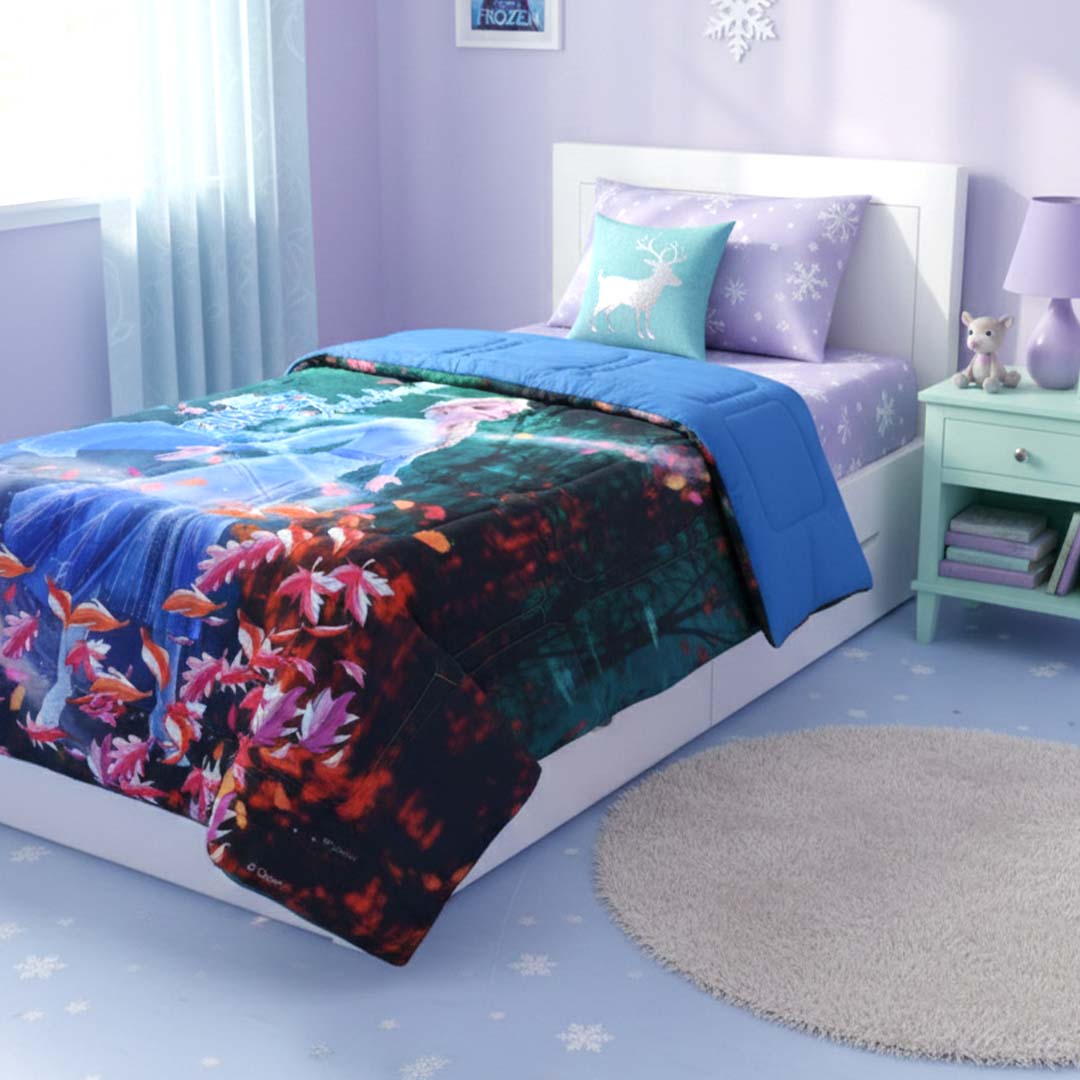 Disney Frozen Kids Comforter – Single – "Forest Is Awakened" by Athom Living - Athom Living