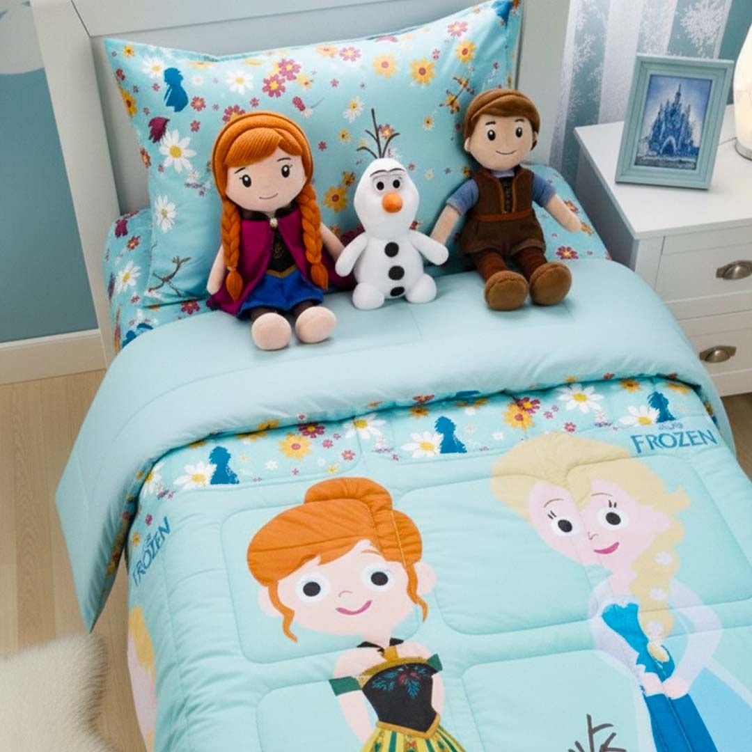 Disney Frozen Kids Comforter – Single – Frozen Sisters with Iceman by Athom Living - Athom Living