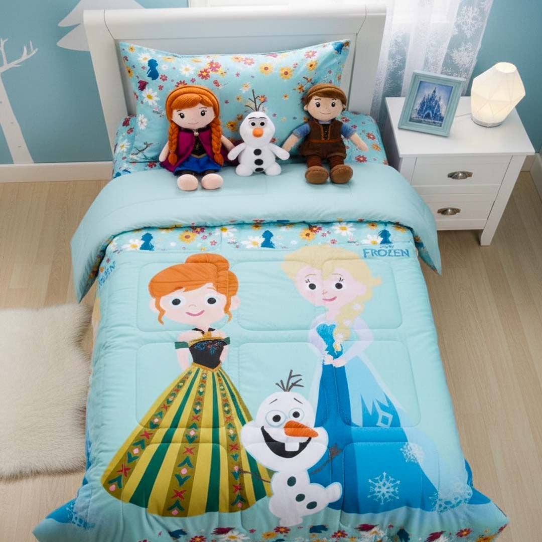 Disney Frozen Kids Comforter – Single – Frozen Sisters with Iceman by Athom Living - Athom Living
