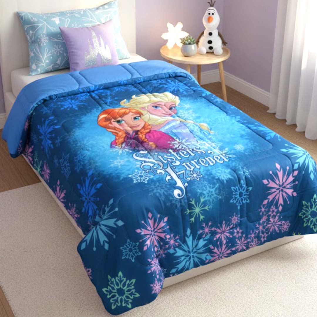 Disney Frozen Kids Comforter – Single – "Sisters Forever" by Athom Living - Athom Living
