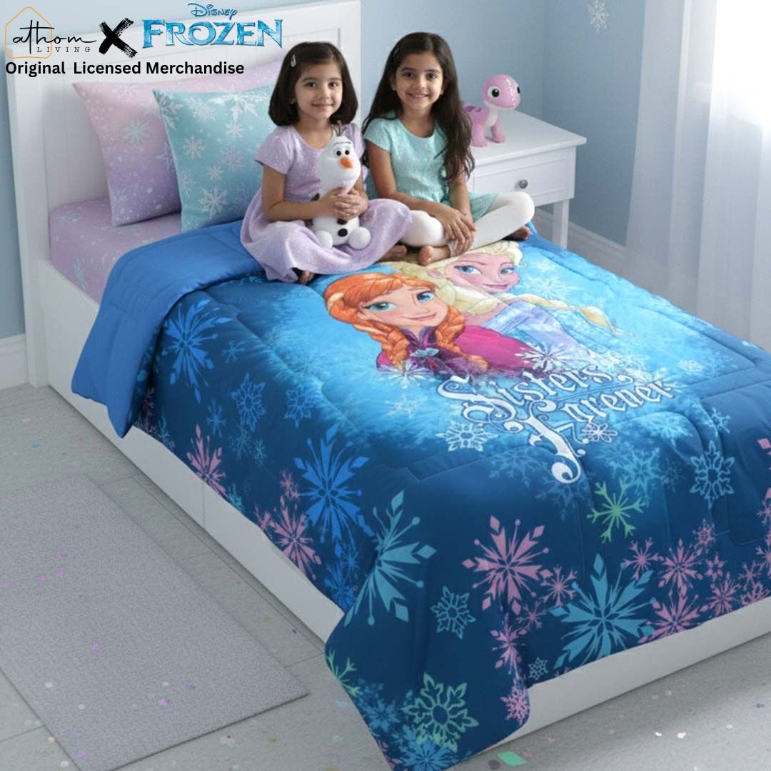 Disney Frozen Kids Comforter – Single – "Sisters Forever" by Athom Living - Athom Living