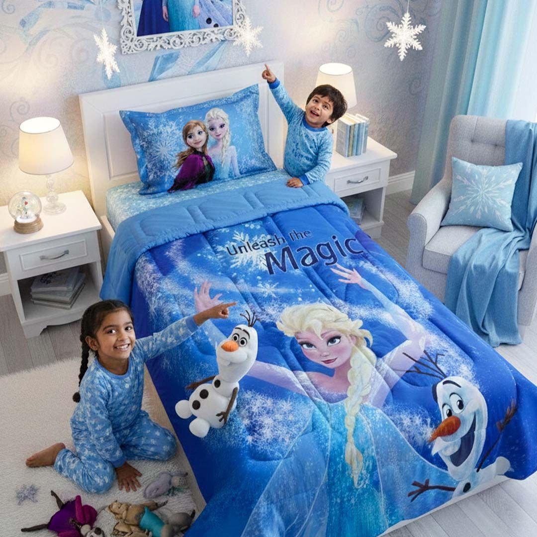 Disney Frozen Kids Comforter – Single – “Unleash the magic” by Athom Living - Athom Living