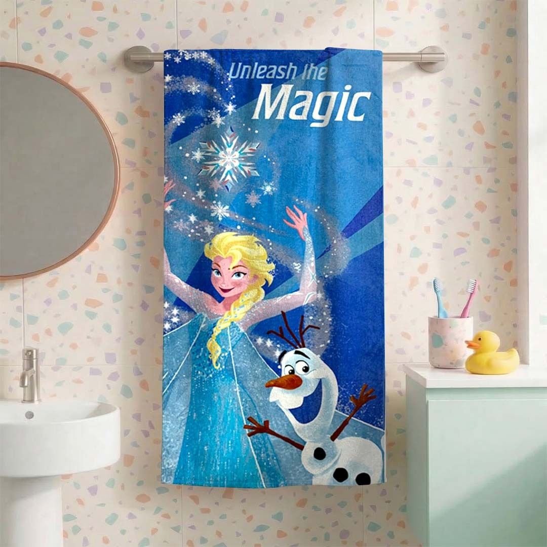 Disney Frozen Kids Hooded Towel and Bath Towel Combo by Athom Living - Athom Living