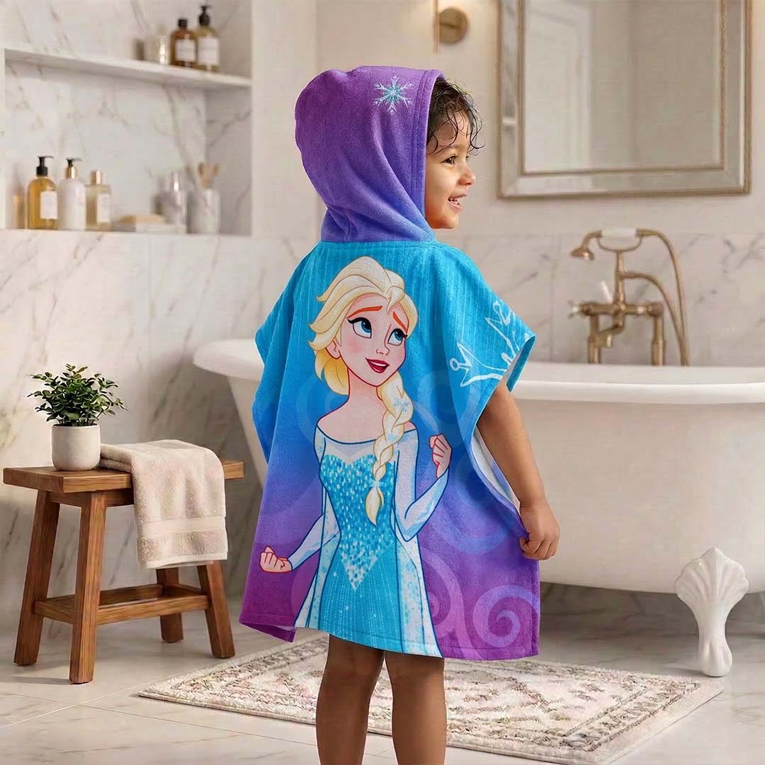 Disney Frozen Kids Hooded Towel and Bath Towel Combo by Athom Living - Athom Living