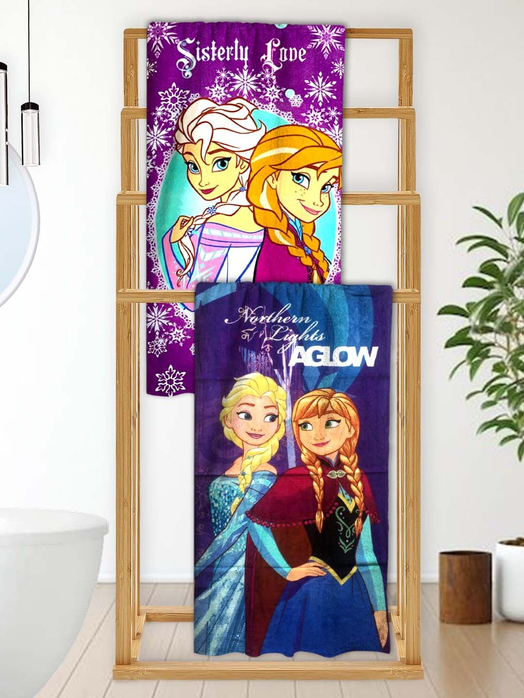Disney Frozen "Northern Lights A Glow" Kids Bath Towel Combo - Pack of 2 by Athom Living - Athom Living