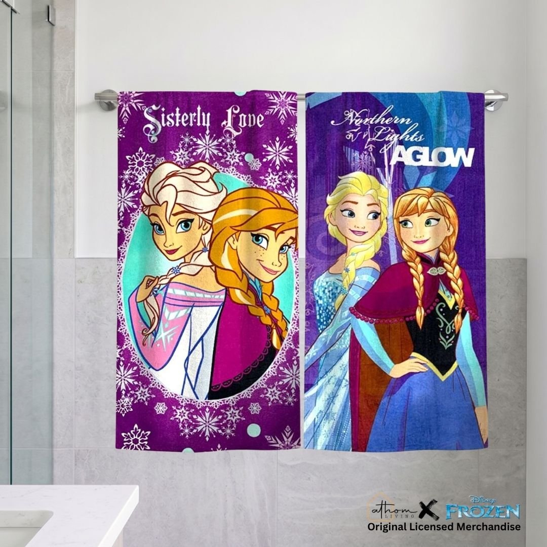 Disney Frozen "Northern Lights A Glow" Kids Bath Towel Combo - Pack of 2 by Athom Living - Athom Living