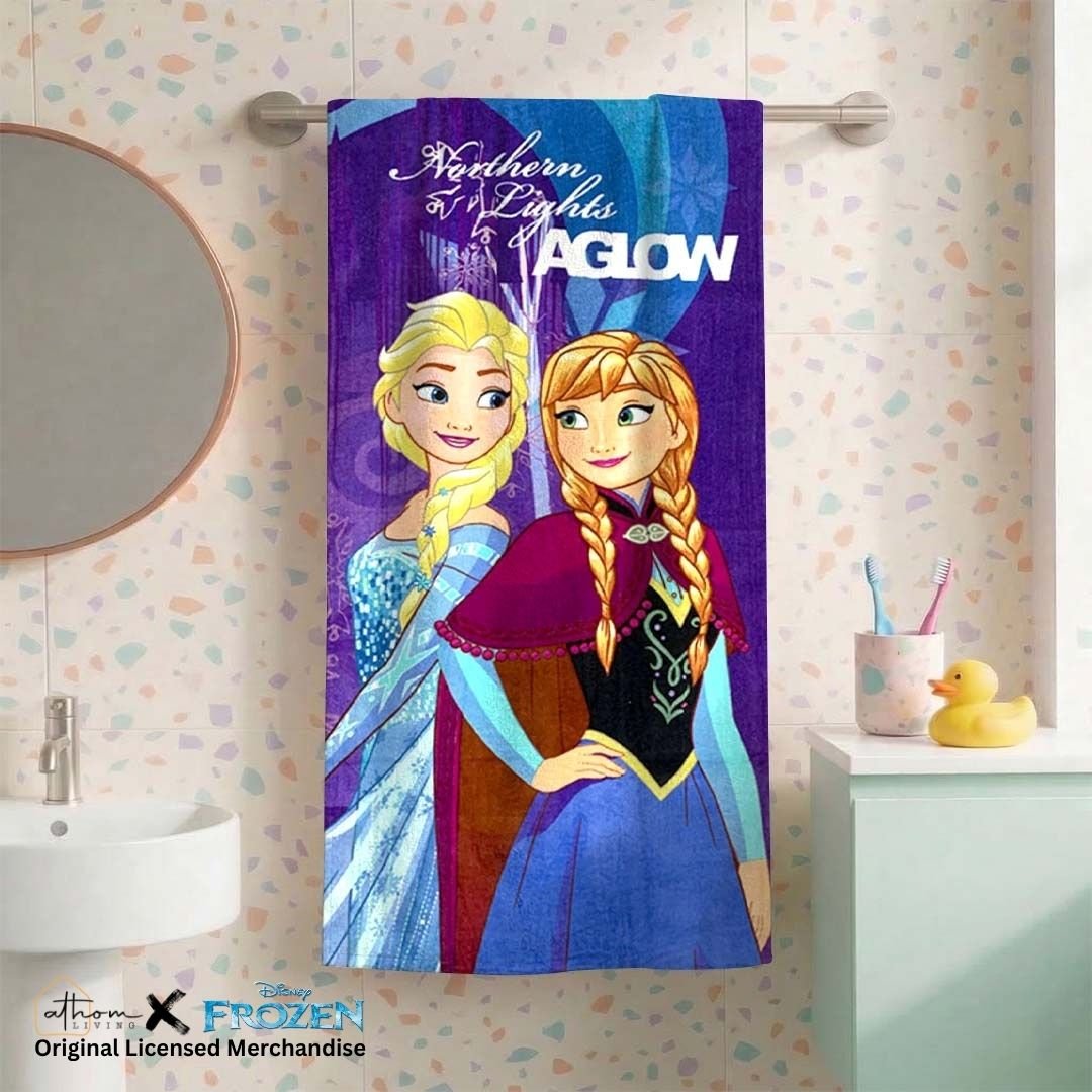 Disney Frozen Northern Lights AGLOW Kids Bath Towel by Athom Living - Athom Living