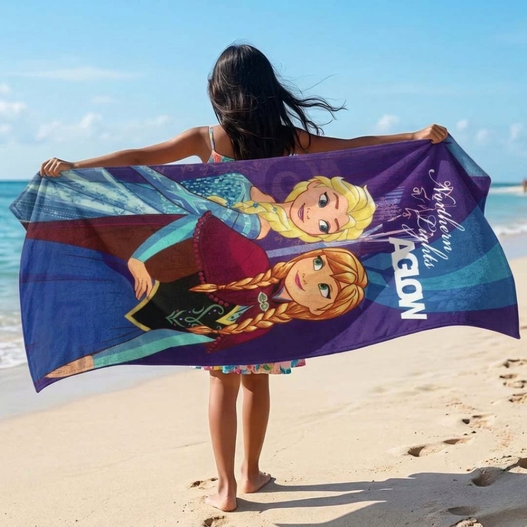 Disney Frozen Northern Lights AGLOW Kids Bath Towel by Athom Living - Athom Living