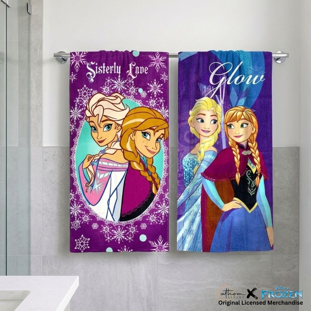 Disney Frozen Sisterly Love Elsa & Anna Kids Bath Towel Pack of 2 by Athom Living - Athom Living