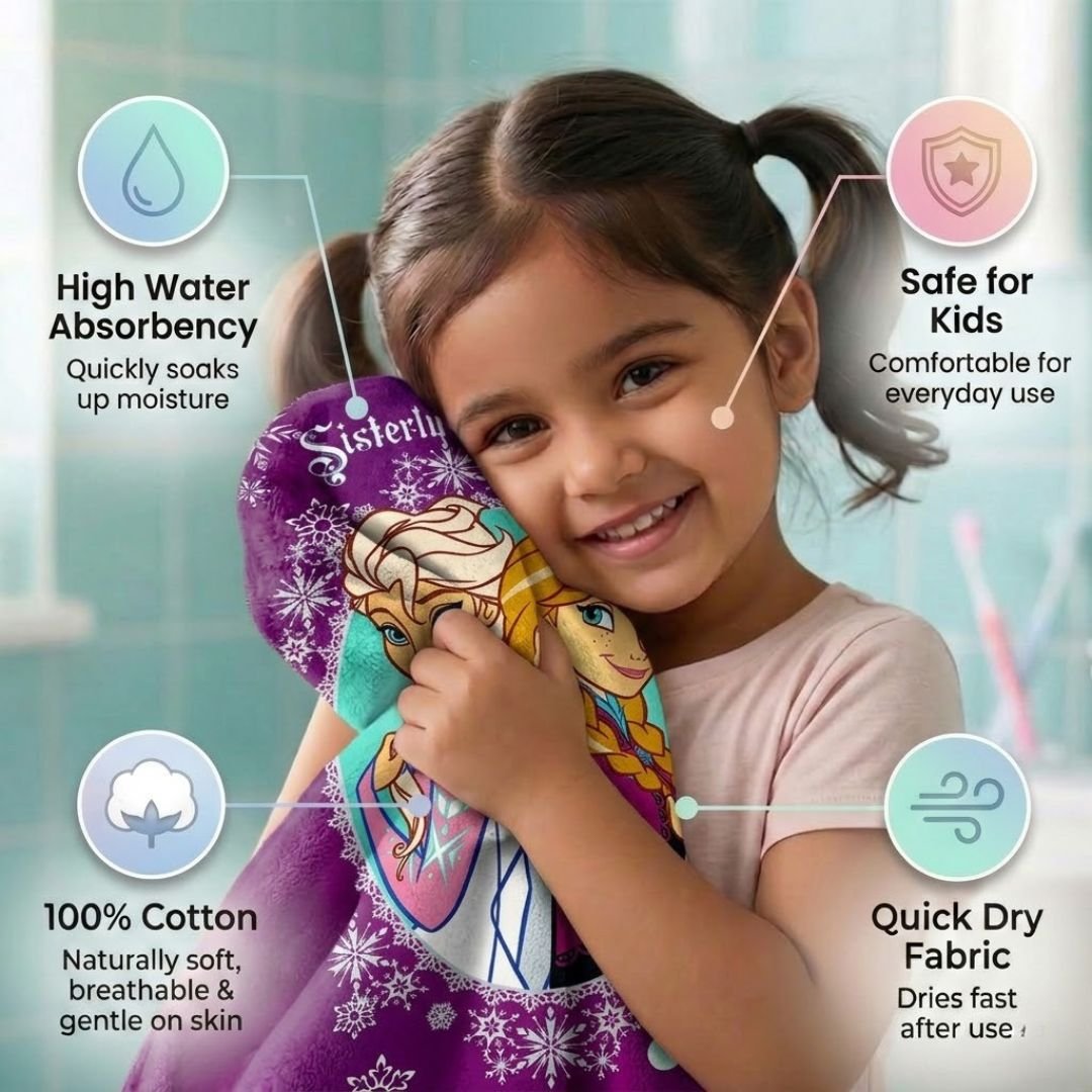 Disney Frozen "Sisterly Love" Kids Bath Towel Combo - Pack of 2 by Athom Living - Athom Living
