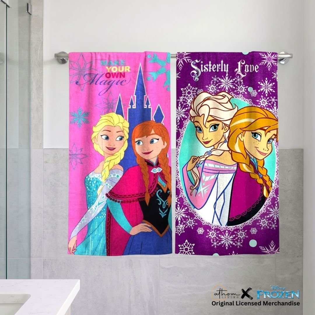 Disney Frozen "Sisterly Love" Kids Bath Towel Combo - Pack of 2 by Athom Living - Athom Living