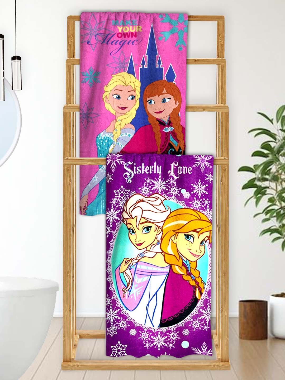 Disney Frozen "Sisterly Love" Kids Bath Towel Combo - Pack of 2 by Athom Living - Athom Living