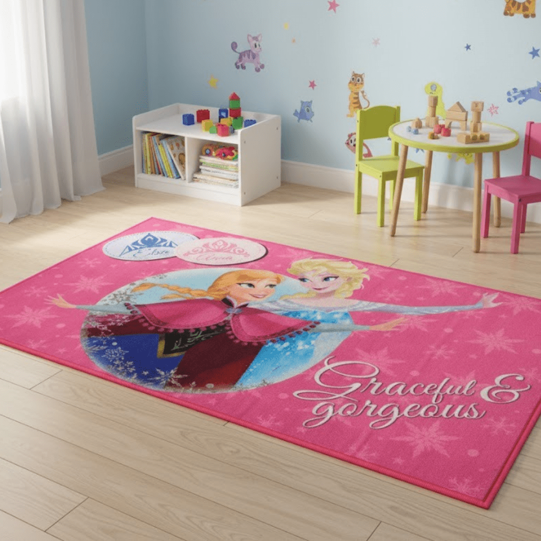 Disney Frozen Sisters (Elsa and Anna)Themed Kids Carpet(90x150cm) by Athom Living - Athom Living