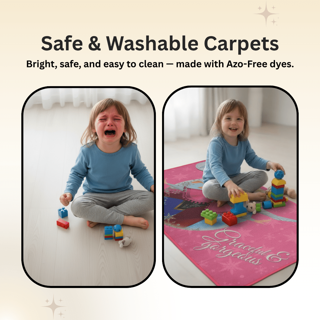 Disney Frozen Sisters (Elsa and Anna)Themed Kids Carpet(90x150cm) by Athom Living - Athom Living