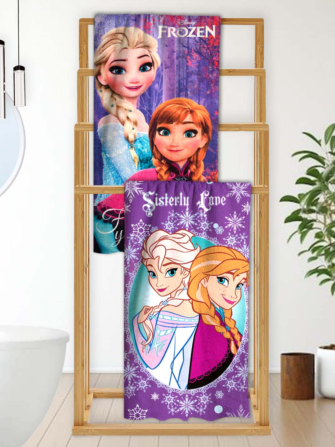 Disney Frozen Sister's "Follow Your Heart" Kids Bath Towel Combo - Pack of 2 by Athom Living - Athom Living