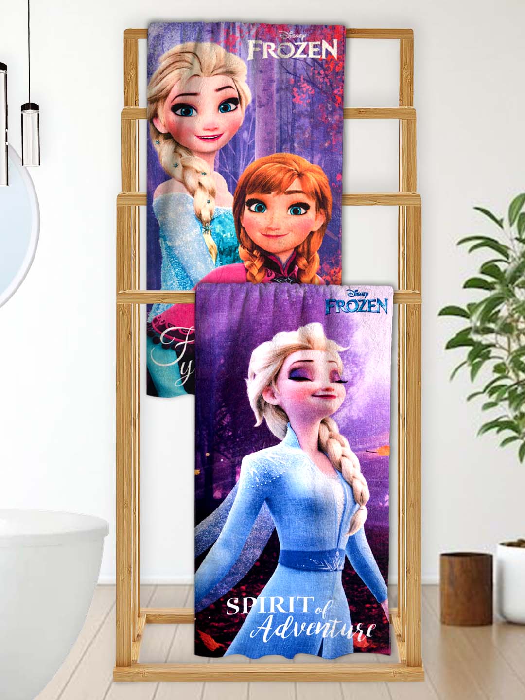 Disney Frozen Sister's Kids Bath Towel Combo - Pack of 2 by Athom Living - Athom Living