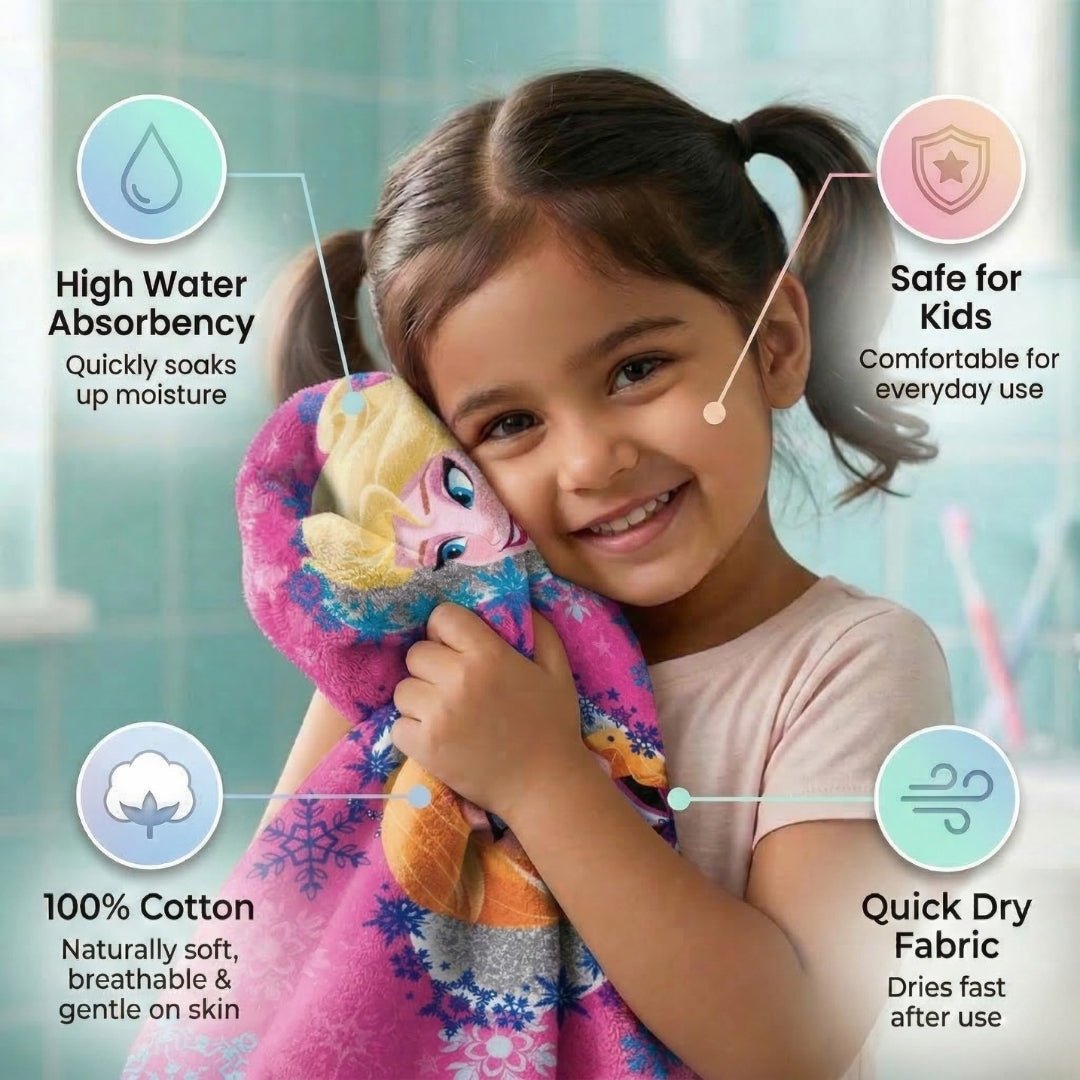 Disney Frozen Sisters Kids Bath Towel Pack of 2 Soft & Absorbent by Athom Living - Athom Living