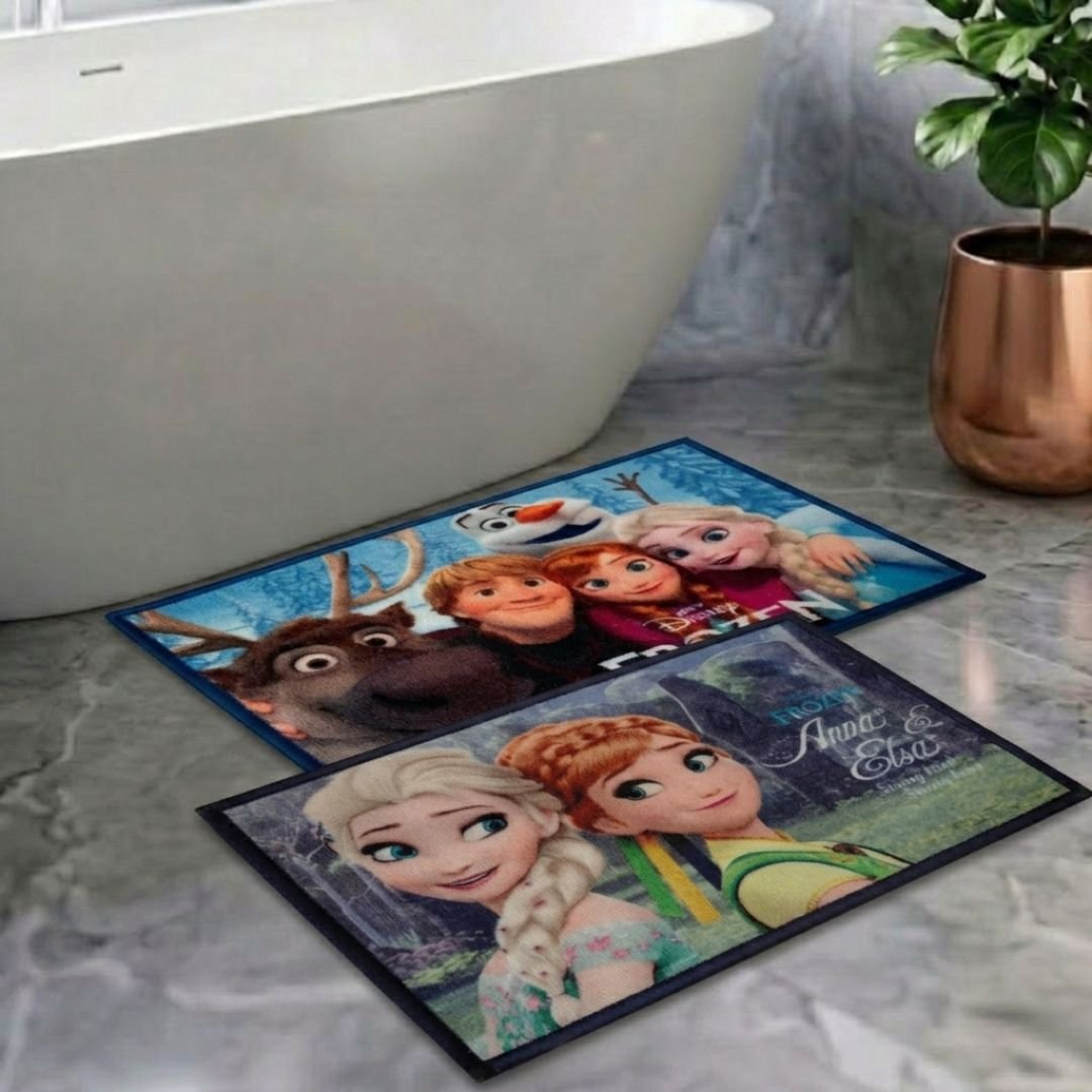 Disney Frozen Sisters Kids Bathmat Combo Pack of 2 by Athom Living - Athom Living