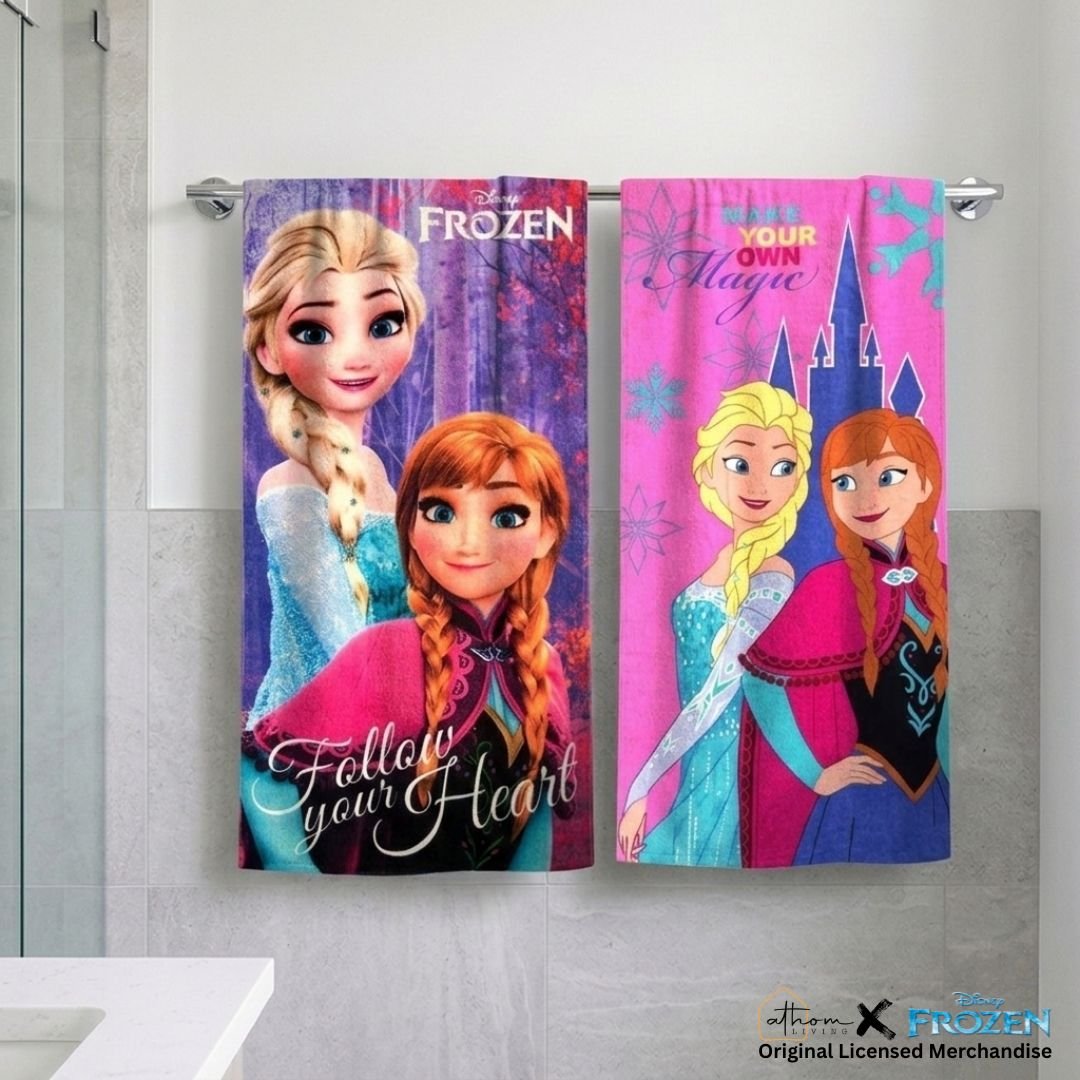 Disney Frozen Sister's "Make Your Own Magic" Kids Bath Towel Combo - Pack of 2 by Athom Living - Athom Living