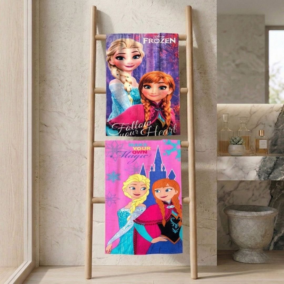 Disney Frozen Sister's "Make Your Own Magic" Kids Bath Towel Combo - Pack of 2 by Athom Living - Athom Living
