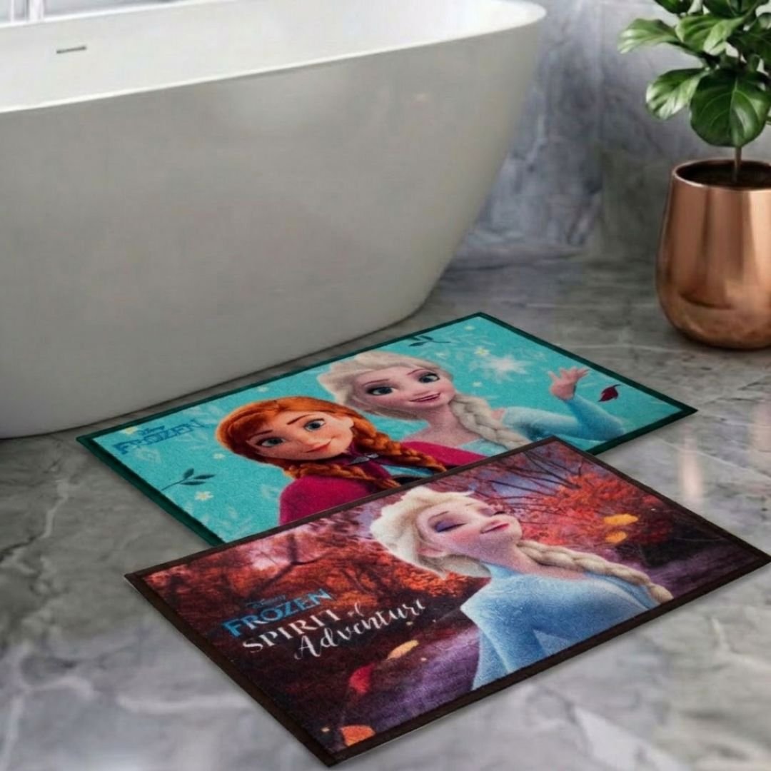 Disney Frozen Sisters Spirit Of Adventues Kids Bathmat Combo Pack of 2 by Athom Living - Athom Living