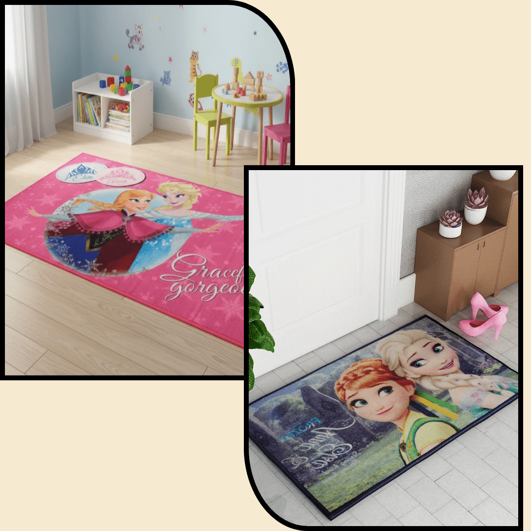Disney Frozen Sisters Themed carpet & doormat combo set of 2 by Athom Living - Athom Living