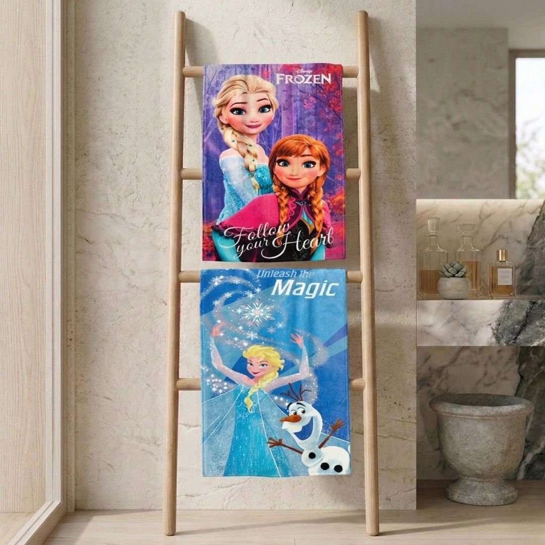 Disney Frozen Sister's "Unleash The Magic" Kids Bath Towel Combo - Pack of 2 by Athom Living - Athom Living