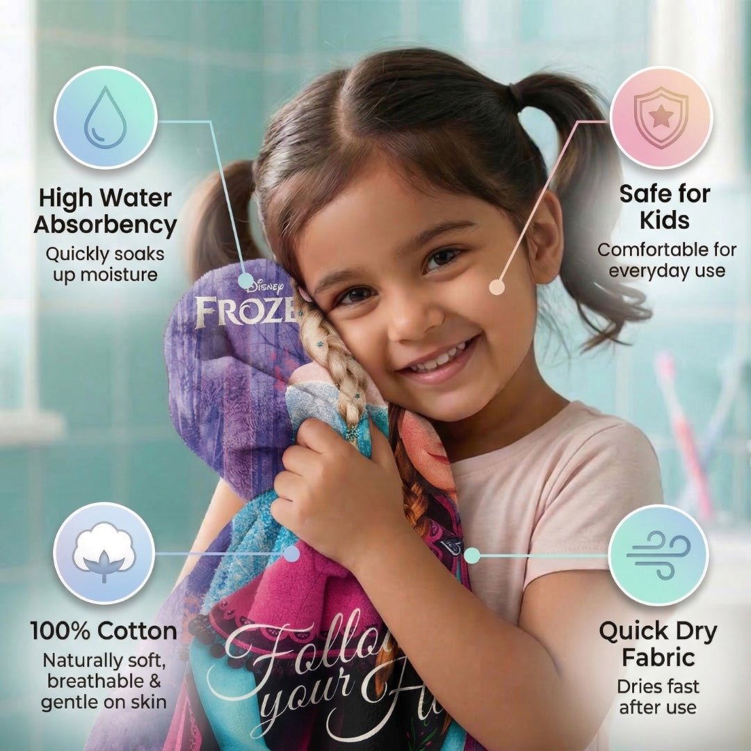 Disney Frozen Sister's "Unleash The Magic" Kids Bath Towel Combo - Pack of 2 by Athom Living - Athom Living