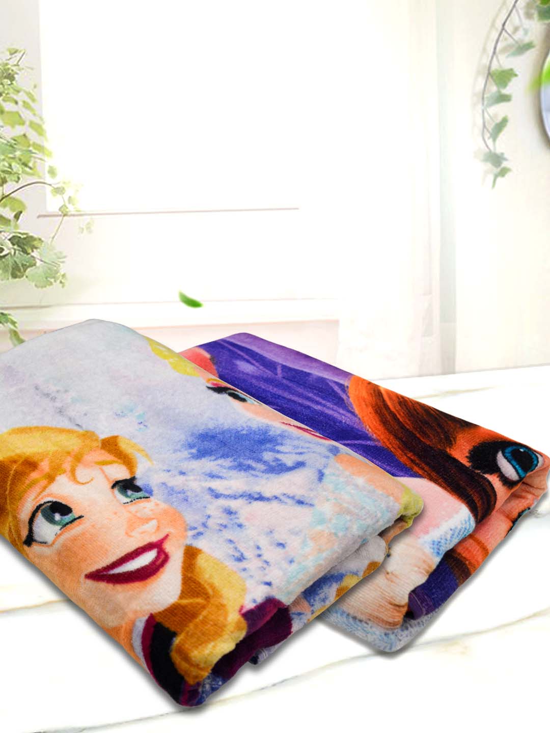 Disney Frozen "Sparkling Elegant Ice" Kids Bath Mat Combo - Pack of 2 by Athom Living - Athom Living
