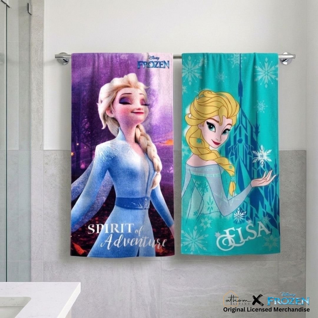 Disney Frozen "Spirit Of Adventure & Elsa" Kids Bath Towel Combo - Pack of 2 by Athom Living - Athom Living
