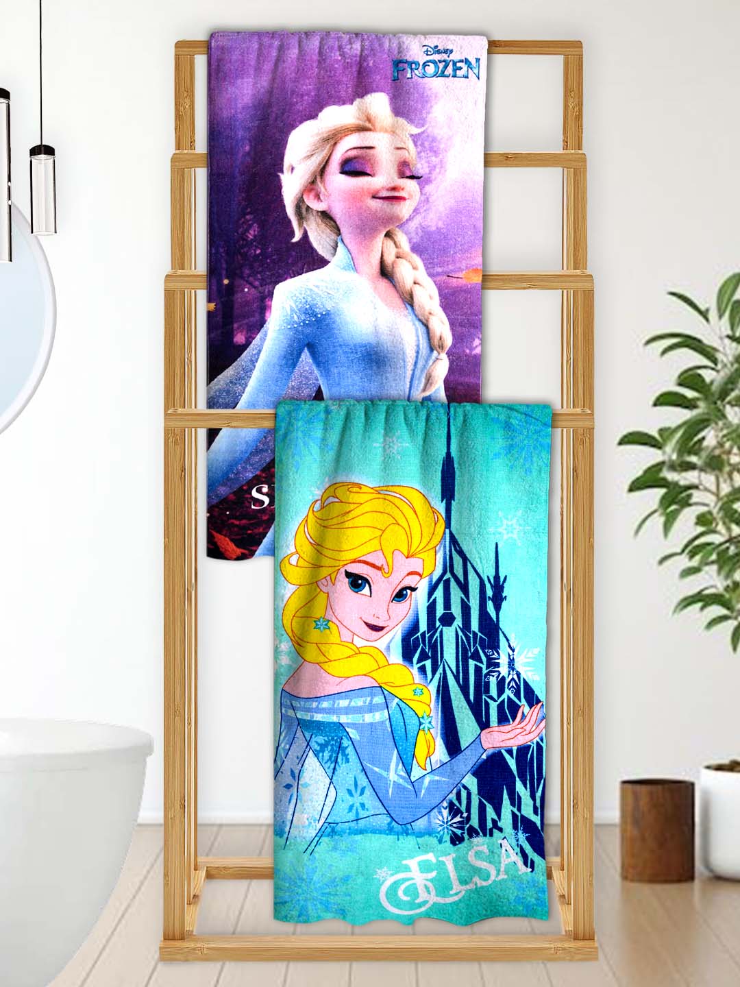 Disney Frozen "Spirit Of Adventure & Elsa" Kids Bath Towel Combo - Pack of 2 by Athom Living - Athom Living