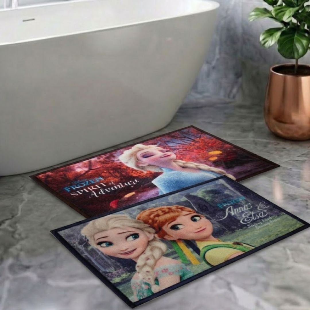 Disney Frozen Sprit of Adventure with Frozen Sisters Kids Bathmat Pack of 2 by Athom Living - Athom Living