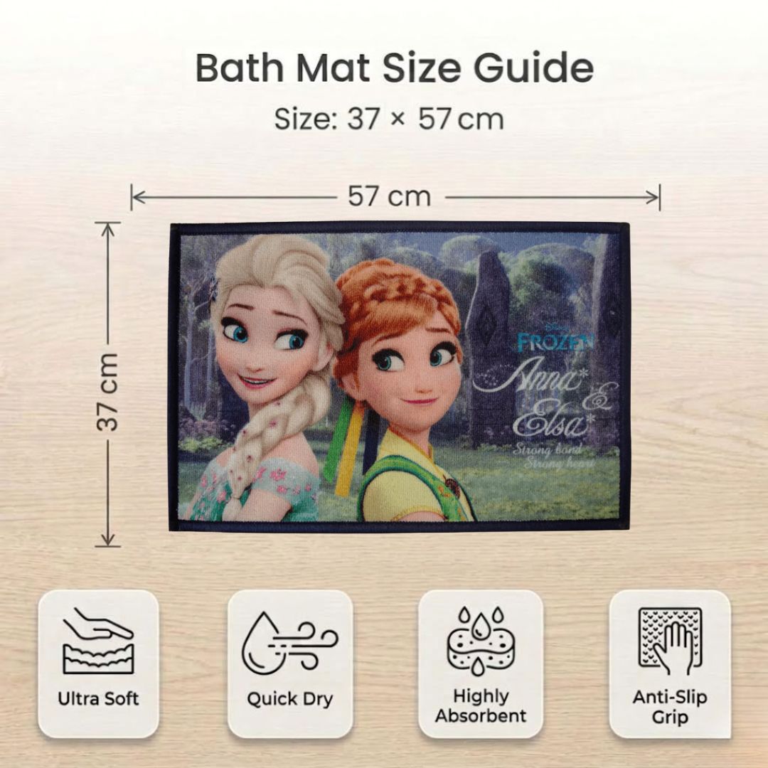 Disney Frozen Sprit of Adventure with Frozen Sisters Kids Bathmat Pack of 2 by Athom Living - Athom Living