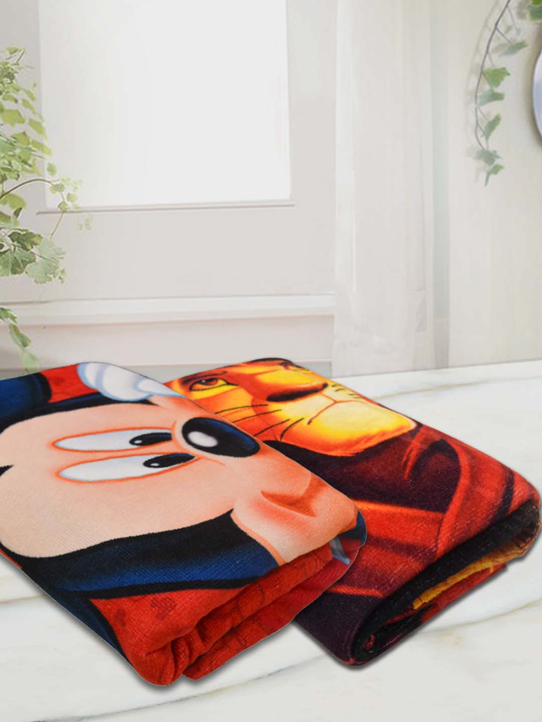 Disney Lion & Mickey Mouse Kids Bath Towel Pack of 2 by Athom Living - Athom Living