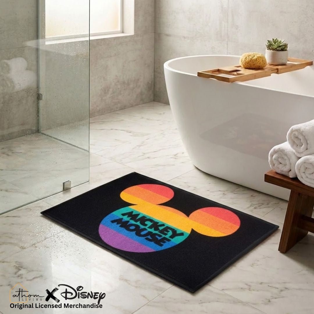 Disney Mickey Mouse “Big ears, bigger fun” Anti - Slip Kids Bathmat by Athom Living - Athom Living