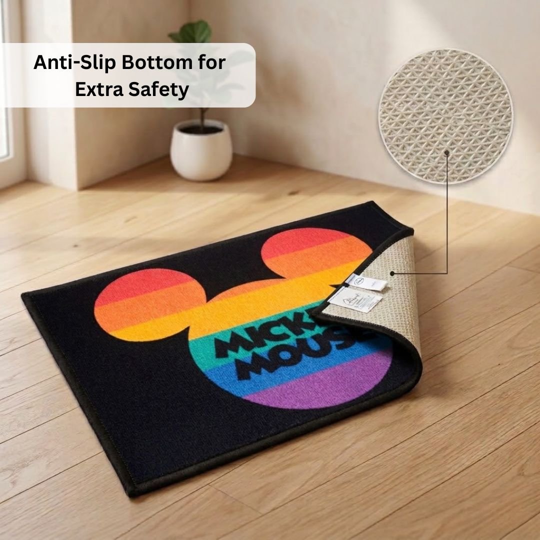 Disney Mickey Mouse “Big ears, bigger fun” Anti - Slip Kids Bathmat by Athom Living - Athom Living